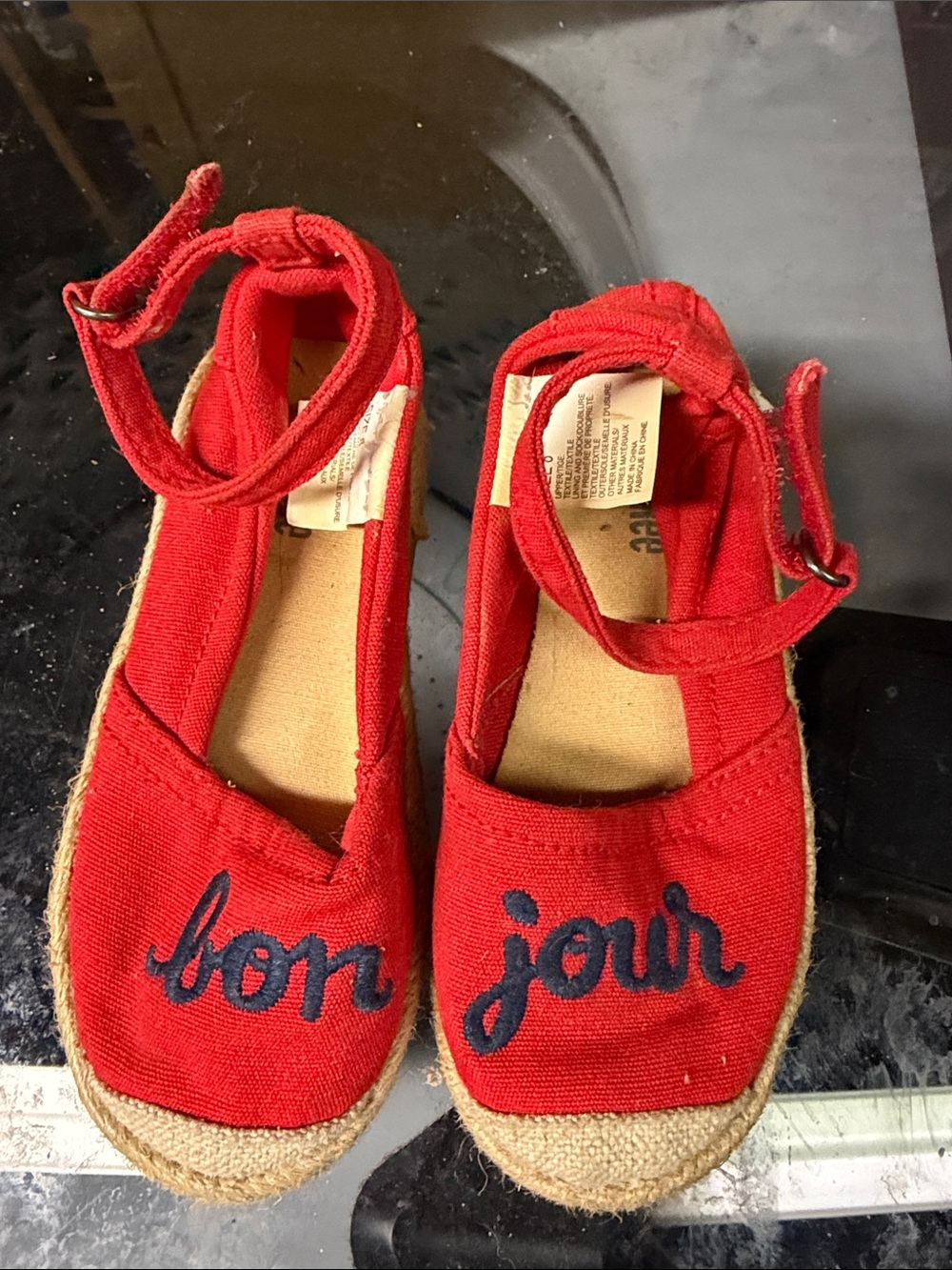 Gymboree Red Canvas 'Bonjour' Espadrille Mary Janes